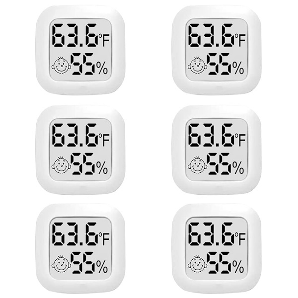 6-pack Mini Digital Termometer Hygrometer Inomhus LCD-skärm