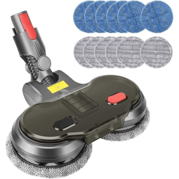 12-delad elektrisk moppduk för Dyson V11 V10 V15 V8 V7 dammsugare (mopp ingår ej)