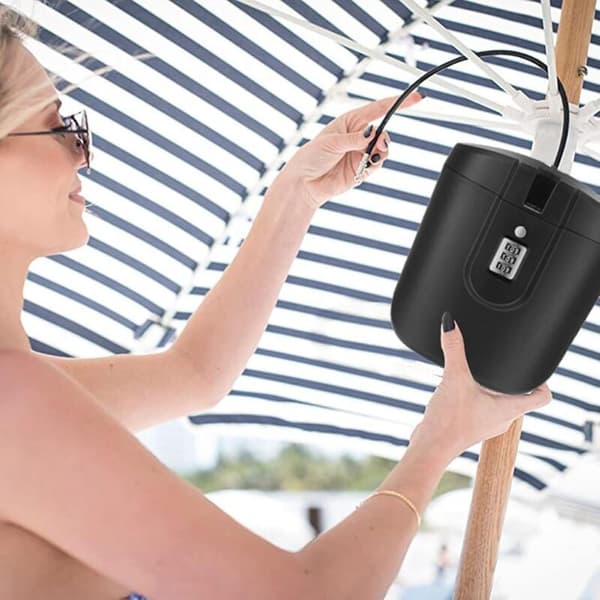 Strandlåsbox Vattentät Bärbar Nyckelförvaring ABS Kombinationssäkerhetskapsling 2L Stor Kapacitet för Resor Strand Mäklarskyddsföremål