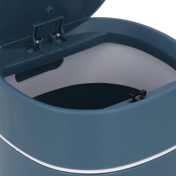 Bordsbehållare med lock – Kompakt 2L ABS-behållare för kontor, sovrum, badrum – Mått 13 x 14 cm – Marinblå