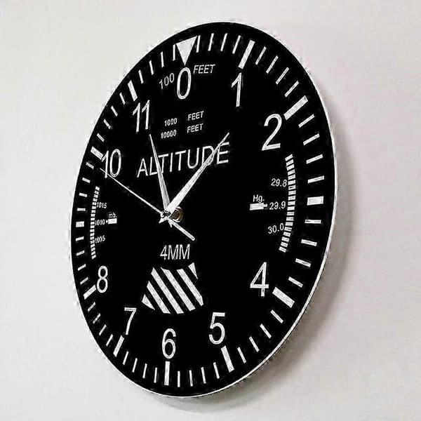 Altimeter Väggklocka Spårning Pilot Flygplan Höjdmätning Modern Väggklocka Klassiskt Instrument Heminredning