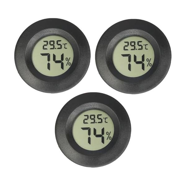 Mini digital LCD-termometer hygrometer, bärbar temperatur- och fuktighetsindikator, 3-delad mini cirkel LCD digital termometer