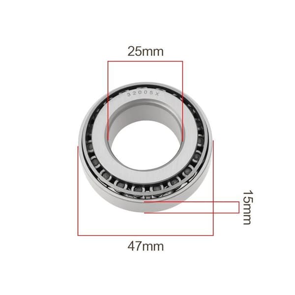 Sæt med 4 koniske lejer 25x47x15mm forseglede stålfriktionsreducerende lejer til bilindustrien og maskiner