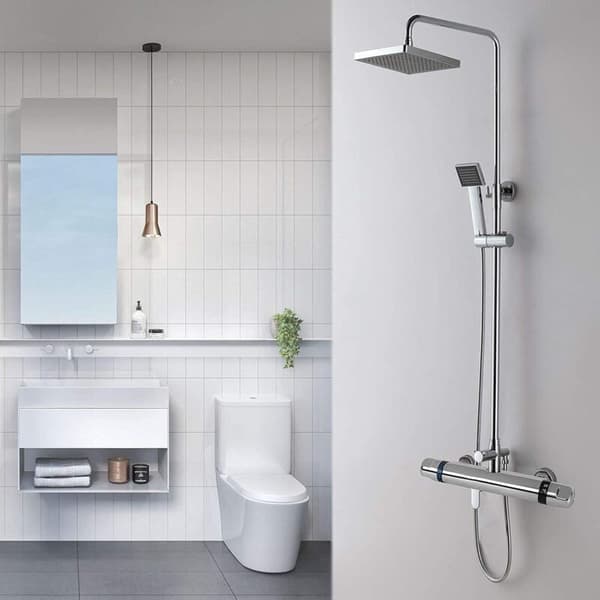Termostatisk badebatteri i messing A+59 – Konstant temperatur 20-50 °C – Skoldningsbeskyttelse 38 °C – Nem installation