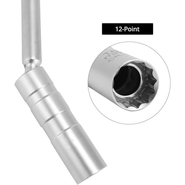 16 mm tændrørsnøgle - 1 stk. - Kulstofstål - 360° magnetisk top - Dyb top - Lang skaft