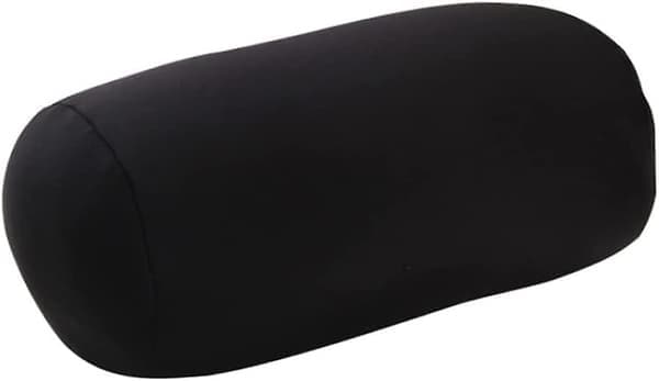 Microbead Neck Roll, Travel Pillow, Micro-Bead Pillow, Lumbar Support, Back and Head Pillow, Travel Massage, Column (Black)