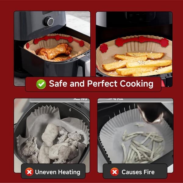 Sæt med 12 silikonemagneter til airfryer, holder til bagepapir, 4 Meoiruery-strimler