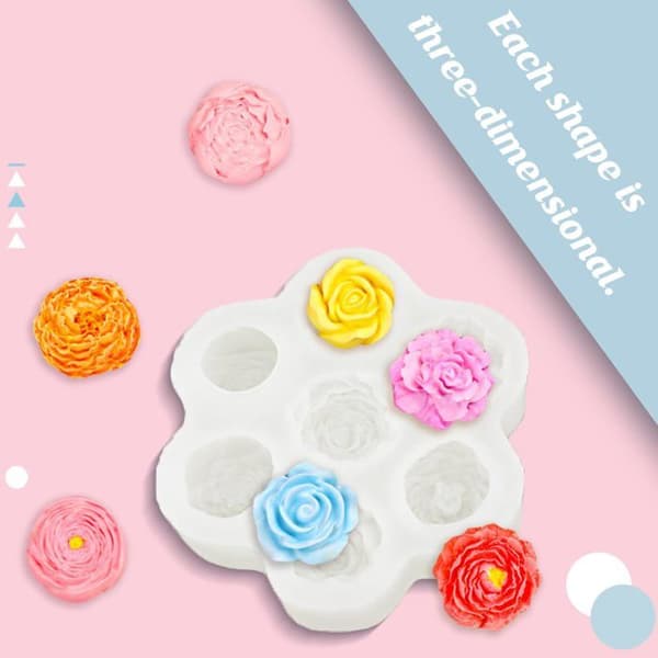3D Blomsterform Silikonform, for Stearinlys/Såpe/Sjokolade/DIY Aromaterapi Meoiruery