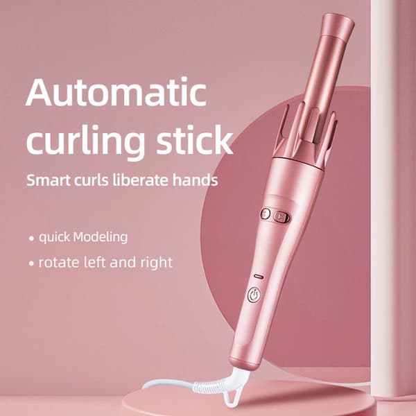 Automatisk, multifunksjonell krølltang for hjemmebruk, for permanent (rosa)