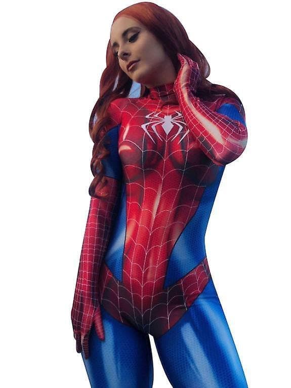 Spiderman Cosplay Kostume til Kvinder, Halloween Påske Rød S red S