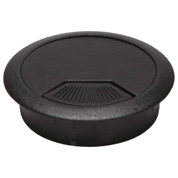 2 st 50 mm diameter skrivbordskabelgenomföringar hålskydd svarta