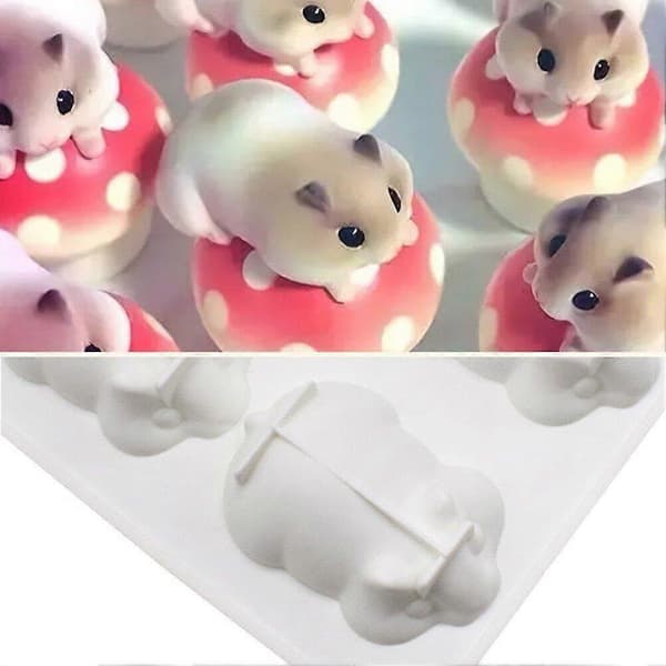 3D Hamster Silikone Kageform Silikone Fudge Form Chokoladeform Sæbeform Håndlavede Bageværktøjer Køkkentilbehør