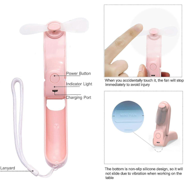 Mini bærbar ventilator 2000mAh USB bærbar ventilator
