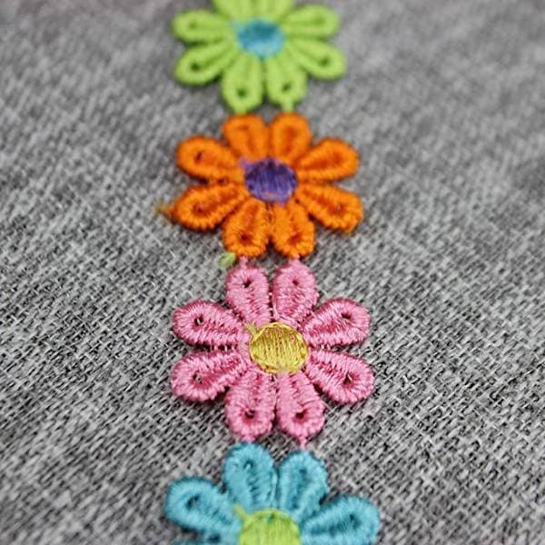 Färgglad tusensköna blomma spetsdekoration bröllop stickning broderad DIY