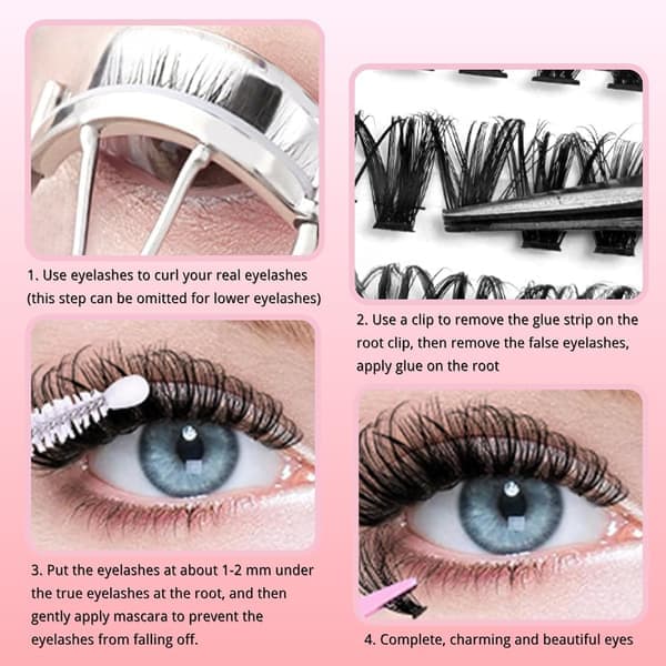 Eyelashes 30-100D Wavy Kit, 8-16 mm Mixed, for Home Extension