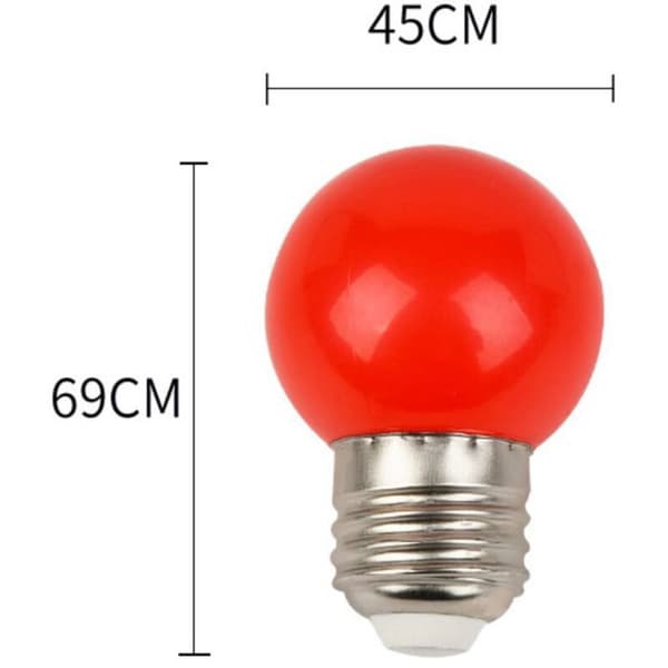 Värillinen LED-lamppu, E27, 3W, sekavärinen koristevalo, 40 kappaletta