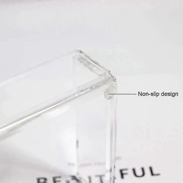 Akryl Sticky Notes Blokholder Skrivebordsorganisator 3,5x3,3 Tommer Memo
