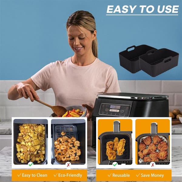 silikon airfryer-foringer, non-stick tilbehør, kompatibel med modellene AF400EU, AF451EU og AF500EU, dobbel