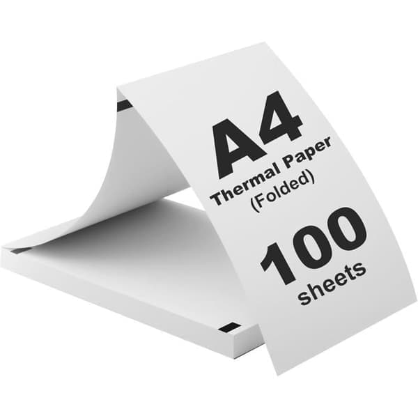 (100 ark) A4 termisk papir, foldbart, BPA-frit, hurtigtørrende, til termiske printere