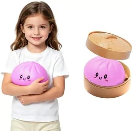 Kæmpe Dumpling Sød Squishy Stressbold, Jumbo Blød Langsomt Stigende Dumpling Stressbold, Stor Dumpling Sød Squishy, Stresslindrende Skrivebordslegetøj til Kontoret