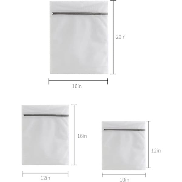 Vaskeposer for undertøy, små fine nettingposer for klesvask, 3-pakning (1 stor, 1 medium, 1 liten)