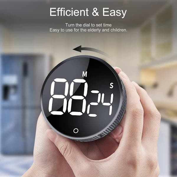 Digital timer med magnet og LED-skjerm - Kjøkkentimer / Eggetimer