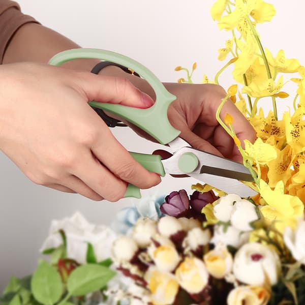 Havesaks til blomster, blomstersaks i rustfrit stål, stærke blomstergrene og blade
