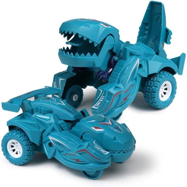 Dinosaur Robotbil Leketøy, Transformerende Plastbil for Barn fra 3 år og oppover – Lyseblå