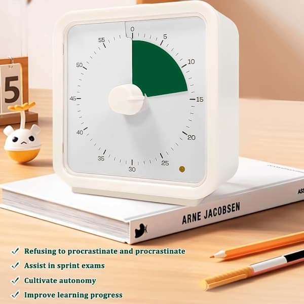 Visuell Timer 60 Minutter for Barn, Læring, Klasserom og Møter - Justerbart Volum med Magnet Blå Blue