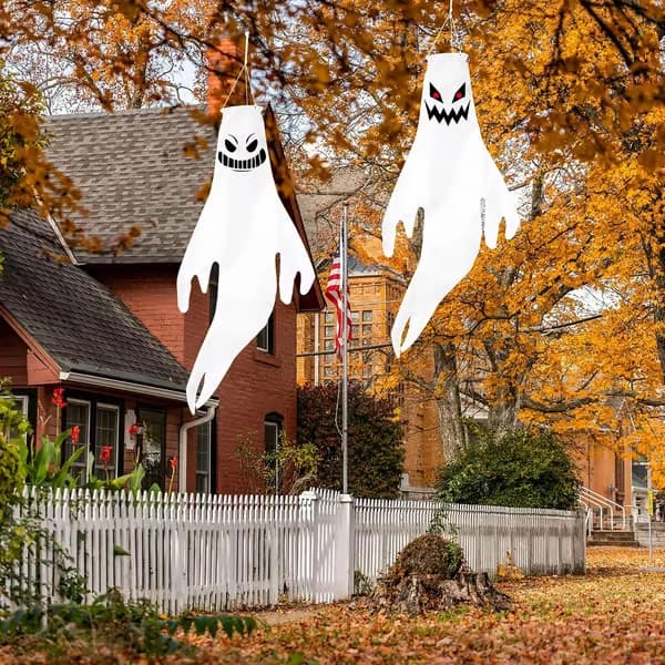 Halloween Lysende Spøgelsesflag (med lys)-157