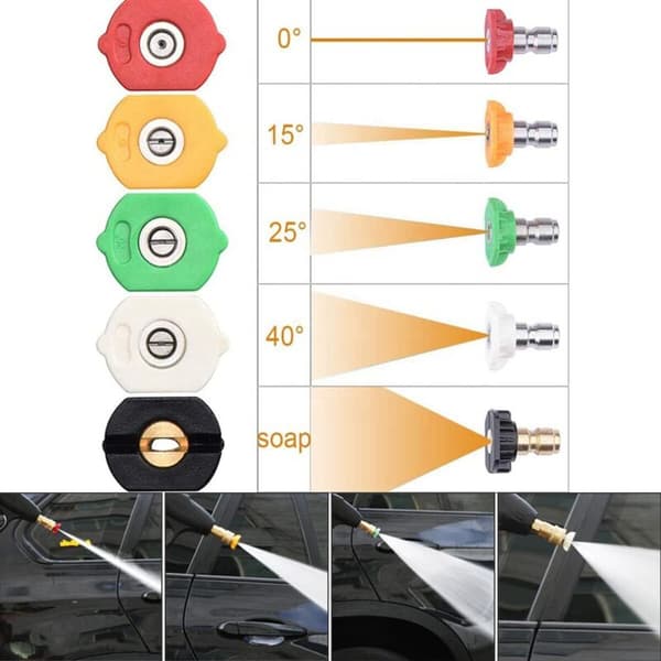 Högtryckstvättspistol – 4350 PSI med 5 munstycken för Karcher, M22-14 & 1/4\" snabbkoppling