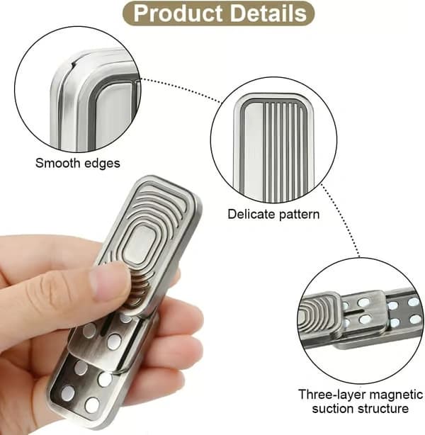 Metal Fidget Slider Legetøj, EDC Fidget Legetøj til Voksne, Stresslindring mod Angst