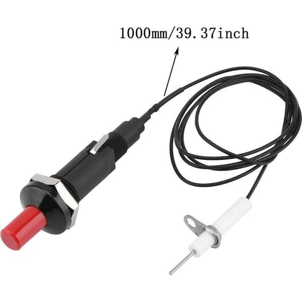 Piezo-tenner, trykknapptenner, profesjonell PP-plast piezo-gnisttenner med 1m kabel for gasspeiser, tenner