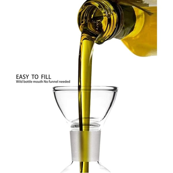 Olivoljedispenser i glas med droppfri flaskpip - Oljedispenserflaskor för köket - Dispenser