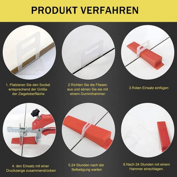 3 mm fliseudjævningssæt - 501 dele - afstandsstykker + kiler - professionel installation
