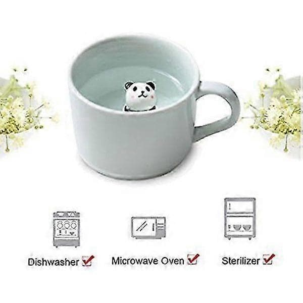 Kaffe Melk Te Keramiske Krus - 3D Dyremorgenkopp Beste Gave til Morgenkaffen (Panda)