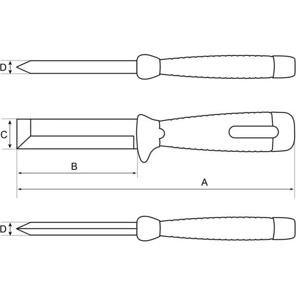 Multimeisel, 58-61Hrc, blad 4X2 5X100mm, 231mm,Sb-Verp. Bahco SB-2448