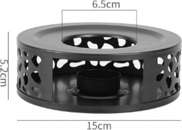 Telysholder – Tekannevarmer – Varmer – Rustfritt stål – Svart – 15 cm