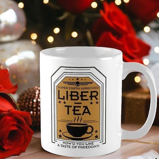 Keramisk mugg för Helldivers 2, diskmaskinssäker kopp 33 cl Liber-Te, mikrovågssäker för te, kaffe och drycker A A