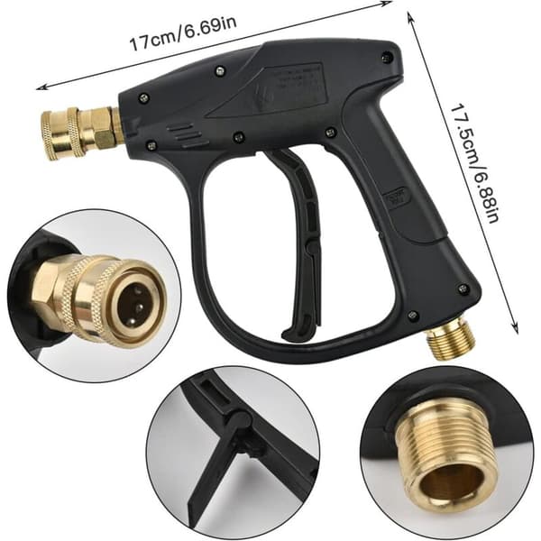Högtryckstvättspistol – 4350 PSI med 5 munstycken för Karcher, M22-14 & 1/4\" snabbkoppling