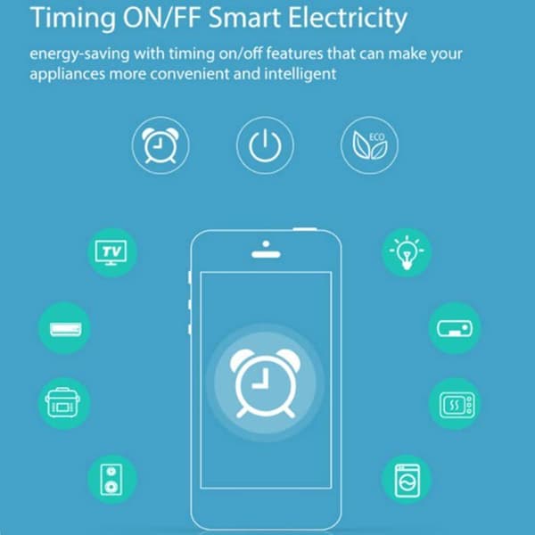 WiFi Smart Plug, Trådlös Smart Plug med Fjärrkontroll, Timer och Röststyrning för Hemmet