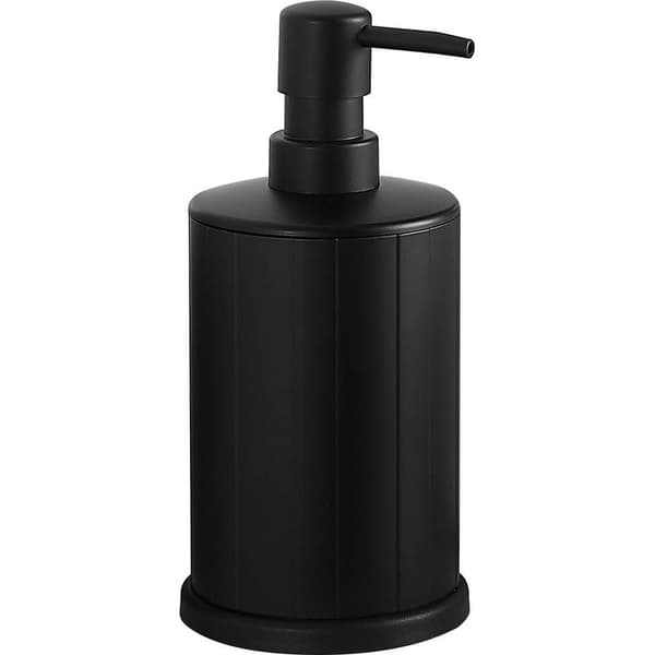 Sort sæbedispenser, aluminium sæbedispenser, 500 ML, rustfrit stål, til køkken og badeværelse
