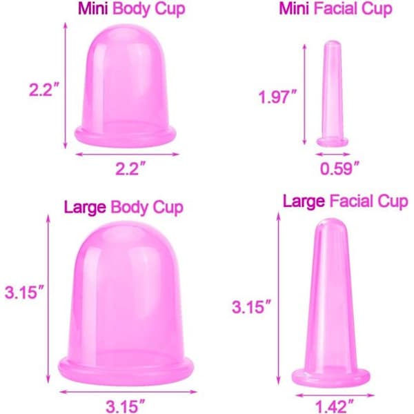 Cellulite Cupping – 7-delt silikone cupping sæt til hele kroppen, ansigt, arme & ben