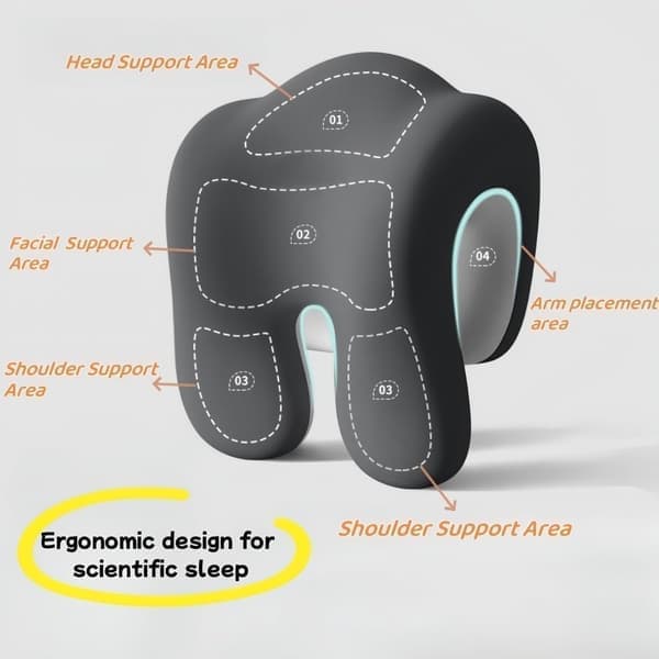 Forbedret nakkestøttemontering til ekstra robust kontorstol - Ergonomisk nakkestøtte, sort