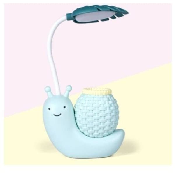 USB LED-bordlampe for barns lesing, øyebeskyttelse, nattlys, tegneseriesnegle-design (blå)