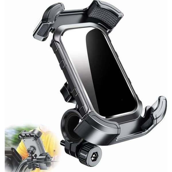 Motorcykel Telefonholder – Anti-vibrations universal 360° roterende til styr, hurtig montering og afmontering