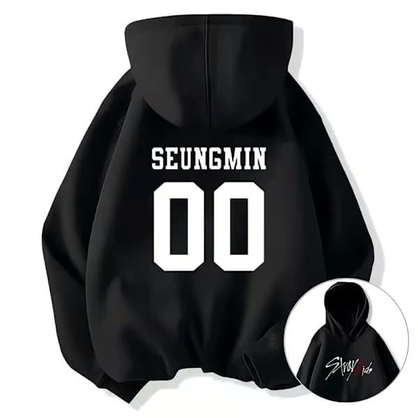 Stray Kids Uformell Hettegenser, Unisex Langermet Genser B8 S