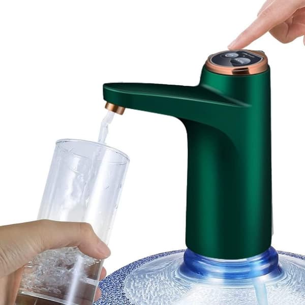 Vanndispenser med LED-indikator, 1500 mAh oppladbart USB-batteri, silikonmateriale (grønn)