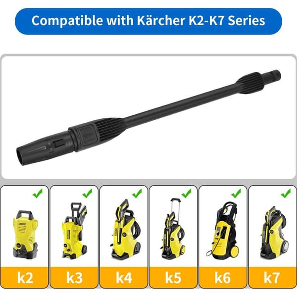 Högtryckssprutlans för Karcher K2 K3 K4 K5 K6 K7, justerbart munstycke strållans turbobiltillbehör