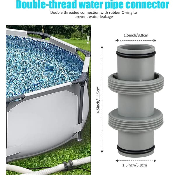 38 mm poolslangeforbinder, poolpumpeforbinder, poolslangeforbinder til 38 mm diameter slange, poolslangeadapter til Intex Coleman (2 stk.)